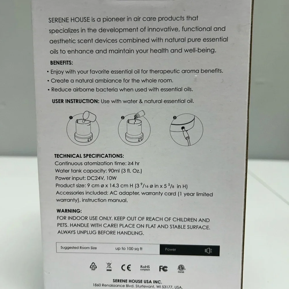 Serene House Ultrasonic Aroma Diffuser - Snowflake
